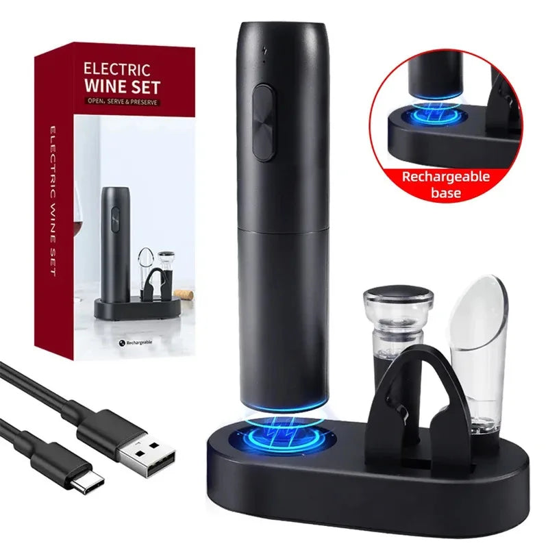 Electric Automatic Red Wine Corkscrew Rechargeable Wine Opener