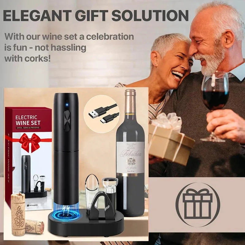Electric Automatic Red Wine Corkscrew Rechargeable Wine Opener
