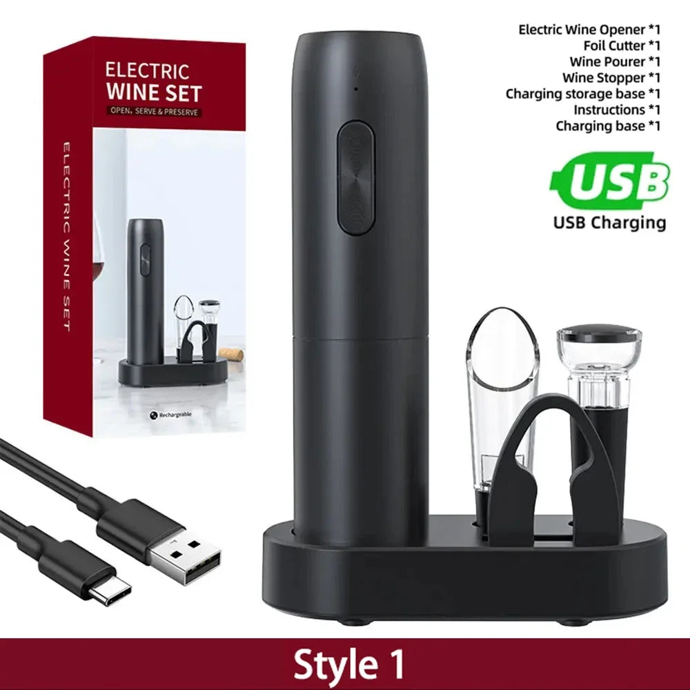 Electric Automatic Red Wine Corkscrew Rechargeable Wine Opener